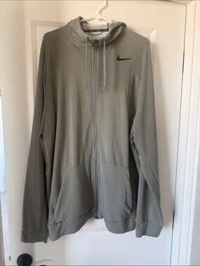 Nike Men’s Dri-Fit Grey Full-Zip Hooded  Sweater Size XXL
